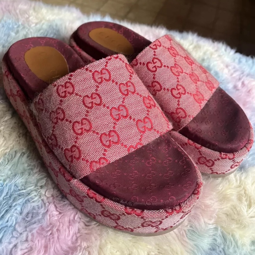 Gucci Platform Slides - image 1